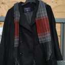 London Fog Wool Blend Coat with Scarf S Black