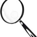 Feosky Handheld Reading Magnifier, 10X Magnifier, 130mm Shatterproof Lens, Non-Slip Handle for Adults Close Work, Seniors Reading and Nature Exploration, Hobby Observation(Silver)