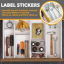 SpaceAid Bamboo Drawer Dividers with Inserts and Labels, Kitchen Adjustable Drawer Organizers, Expandable Organization for Home, Office, Dressers, 4 Dividers with 9 Inserts (17"-22" White)