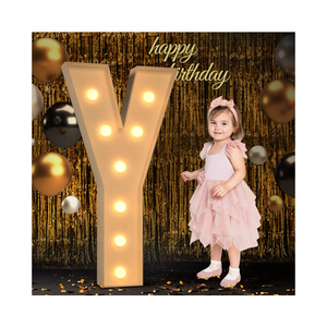 Marquee Light Up Letters, 3FT Large Letters for Party Decorations, Marquee Numbers, Mosaic Balloon Frame, Baby Letters for Baby Shower Birthday Wedding Engagement Party, Pre-Cut DIY Foamboard Letter Y