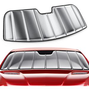 Windshield Sun Shade for Chevrolet Silverado/GMC Sierra 1500/2500HD/3500HD for 2019-2026, Foldable 3-Layer High Reflective Silver Sunshade, Blocks UV Rays & Reduces Cabin Heat