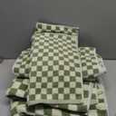 Jacquotha Green Checkered Towels Set of 8, Cotton Towels for Bathroom, 2 Bath, 2 Hand, 4 Washcloths, Soft Absorbent Quick Dry Gifts