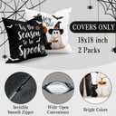 3 x Halloween Pillow Covers 18x18 Set of 2 Throw Pillow Cases Soft Cushion Case Pillowcase for Chair Sofa Bedroom Living Room Home Decor, Hello