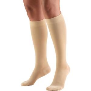 Truform 20-30 mmHg Compression Stockings for Men and Women, Knee High Length, Closed Toe, Beige, Medium (Pair of 1)