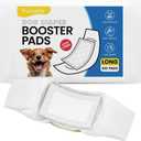 Disposable Dog Diaper Liners Booster Pads for Male & Female Dogs - 100ct | Diaper Inserts fit Most Washable Dog Wraps and Belly Bands, Long