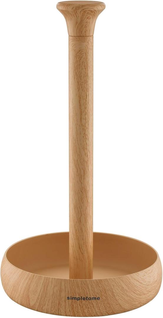 simpletome Paper Towel Holder Countertop Keep It Rolled Up Weighted Base (Beech)