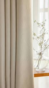 Blackout Window Curtains 2 Panels, Curtain 63 inch Long Solid Color with Leaves Pattern Beige Bedroom Curtains 40 inches Width