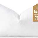 Artscope Synthetic Down Lumbar Pillow Insert, 14x20 Down Alternative Throw Pillow Insert. Ultra Soft Fluffy Sleeping Pillow with 100% Cotton Cover, Decorative Pillows-White.