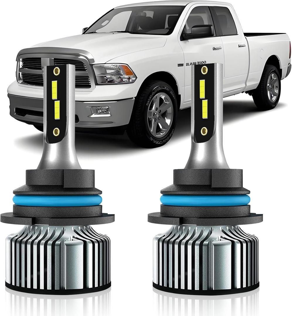 Fits for 2002 2003 2004 2005 Dodge Ram 1500 2500 3500 High-Low Beam Lights Bulb, Super Bright 20000LM 6000K White Powersports ram 1500 Light Bulbs,1:1 as Stock fog light, Pack of 2