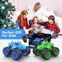 AUUGUU Remote Control Car, 2.4GHz Monster Trucks Toys with Light Spray, Birthday Gift for Kids 3 4 5 6 7 8, All Terrain RC Cars, Toddler Toys for Boys Girls 3+ Year Old