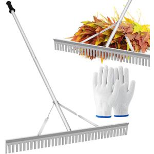 Aluminum Landscape Rake,Landscape Rake 36",Leaf Rake Tool for Loosening Soil,Lawn Care,Weeding Lake,Garden,Pond,Beach Landscaping(36" Head X 67" Handle)