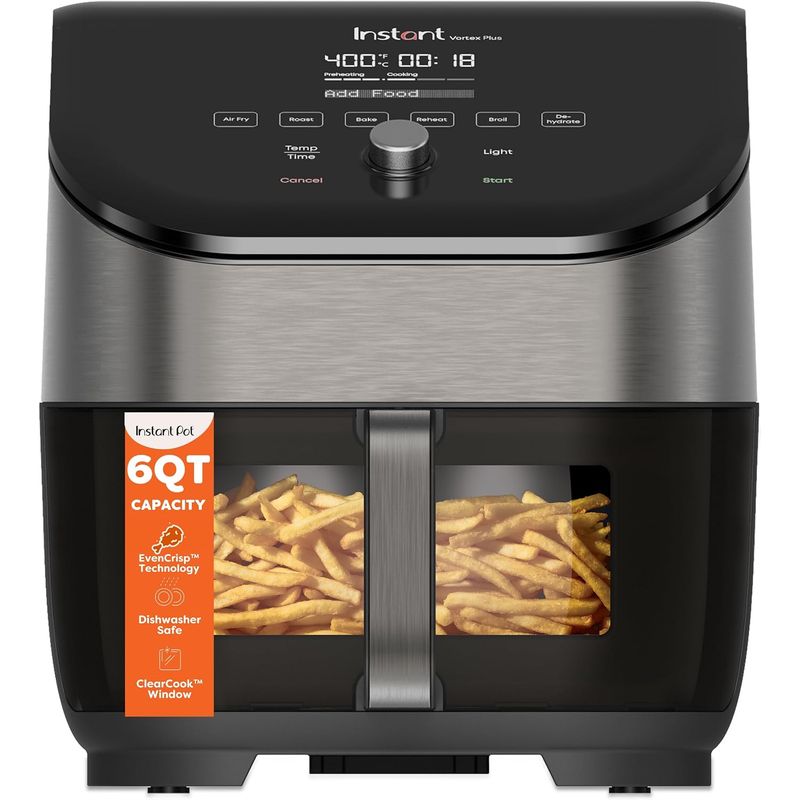 Plus Symbol Technology Instant Pot Vortex Plus 6QT Air Fryer with Odor Erase Technology,6-in-1 ...