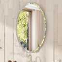 VocalStar Frameless Oval Mirror, 24" x 36" Bathroom Wall Mirror with Beveled Edge, Modern Decorative Vanity Mirrored for Living Room, Entryway, Bedroom | 1/4-Inch Shatterproof Glass