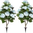 2Pack 3FT Artificial Hydrangea Trees with Spikes – Realistic Hydrangea Artificial Flowers for Outdoor & Indoor Décor, Perfect Faux Hydrangea Flowers Tree for Home, Patio & Garden, Blue