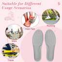 3 Pairs 4d Cloud Technology Height Increase Insoles Soft Foam Cushioning Soles Flexible Trim Insoles Comfortable Absorption Sports Shoe Soles for Men Women Shock-Absorbing Foot Support(Grey,7.5-10.5)