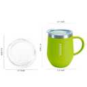 BJPKPK 2 pcs Insulated Coffee Mug, 12 oz Insulated Coffee Tumbler with Lid for Hot Drinks & Cold Drinks-Green
