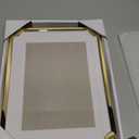 Luxury Gold 7x9'' Neoclassical Zinc Alloy Picture Frame with Acid-Free Double Mat for 5x7’' & 6x8,Hi-End Classy Heavy-Duty Metal Frame,Velvet Backing,Tabletop Display or Wall Mount