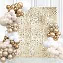 Glitter Sequin Backdrop Light Gold Shimmer Wall 6FTx4FT Disco Backdrop for Party Wedding Anniversary Birthday Bachelorette Party