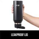 GORILLA GRIP Insulated Stainless Steel Water Bottle with Straw, Leak Proof BPA-Free Reusable Travel Bottles for Sports, School, Keep Drinks Cold, Dent Resistant Tumbler, Dishwasher Safe, 24 oz, Black