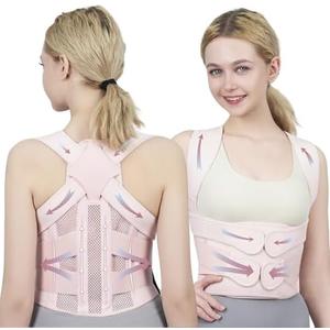 babaka Posture Corrector for Women and Men Upgraded Back Brace, Adjustable Back Support for Upper and Lower Back Pain Relief, Shoulder Straightener for Hunchback, Scoliosis, Lumbar, Spine (Pink, Small)
