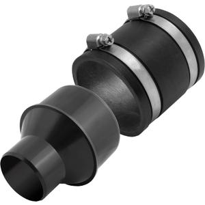 4 inch to 2-1/2 inch Reducer with 4 inch Flexible Cuff Rubber Coupler Fitting and Stainless Steel Hose Clamps for Dust Collection on Machinery and Workshop Vacuums