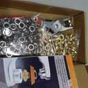 803Pcs Grommet Eyelet Pliers Kit, 1/4 Inch Grommet Tool Kit with 800 Metal Eyelets, Grommet Hand Press kit for Leather Crafts(Inside Dia: 6.4mm/Outer Dia: 12mm (A.I.S.)/Flange Width: ~3mm)