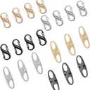Phinus Lock Combo, Total 21PCS Clips Anti-Theft, Locks Anti-Theft for Luggage, Clothing, Backpacks, Boots, Purses, Travel Outdoor Sports(Black, Silver, Gold) (S-shaped and 8-shaped, Mix colors)