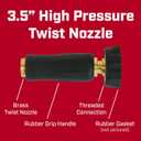 Chapin 6-9476: High Pressure 3.5-inch Brass Twist Hose Nozzle, Heavy-Duty Adjustable Garden Hose Nozzle, Gardening, Watering and Irrigation, Outdoor Cleaning, Set of 2