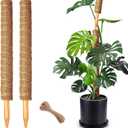 2 Pack 21 Inch Moss Poles, Stackable Moss Pole for Plants Monstera, 37 Inch Tall Moss Poles for Climbing Plants Indoor, Coir Totem Plant Support Stakes Stand for Potted Plants, Pothos