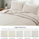 Exclusivo Mezcla Queen Quilt Bedding Set, Lightweight Soft Bedspreads Coverlets with 2 Pillow Shams, Modern Brich Beige Quilts Queen Full Size for All Seasons