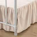 Bed Skirt King Size Ruffled Bed Skirts with Split Corners,12 Inch Drop Dust Ruffle Bed Skirt with Platform, Cream, 12" King (12''King, Cream)
