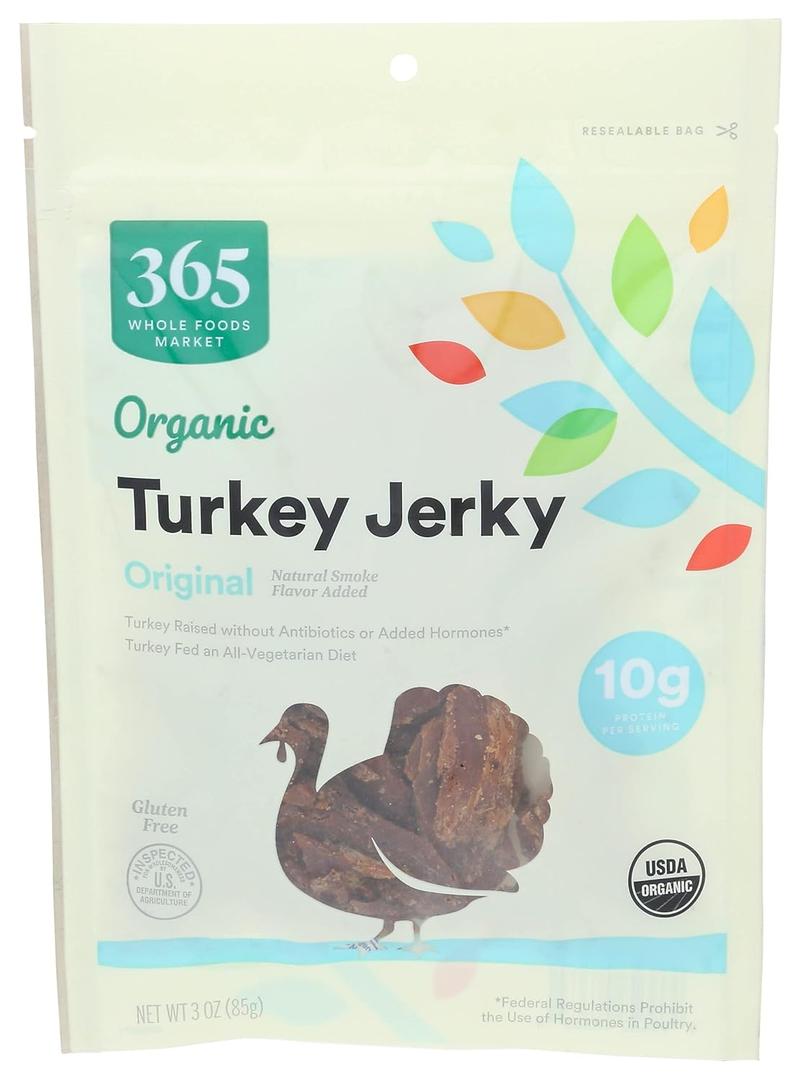 3 x 365 by Whole Foods Market, Organic Original Turkey Jerky, 3 OZ (3 Ounce (Pack of 1))