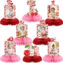 Cherry Birthday Decorations, Cherry Sweet One Party Decorations Honeycomb Centerpiece for Table, Cherries Photo Table Centerpiece for Fruit Girl Birthday Party Decor Supplies