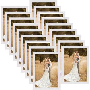WIFTREY White 5x7 Picture Frame set of 18, Photo Frames 5 x 7 Bulk for Wall Hanging or Tabletop Display