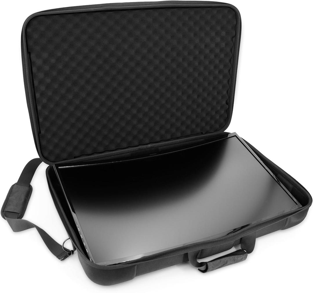 CASEMATIX Portable Monitor Case for 24 Inch Monitor, 27 Inch Monitor & Portable Displays Up to 29", Hard Shell EVA Carrying Travel Case with Padded Foam Screen Protector and Storage