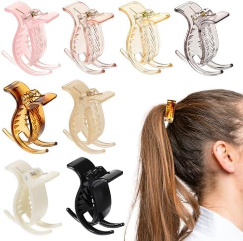 8pcs Nonslip Ponytail Clip Matte Ponytail Hair Clip Strong Hold French Barrettes Fine Hair Jaw Clips Accessories for Women