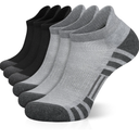 Airacker Ankle Athletic Running Socks Cushioned Breathable Low Cut Sports Tab Socks for Men and Women (6 Pairs), 9-12