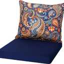 Fabuday Outdoor Chair Cushions Set - 24 x 24 Inch Waterproof & Fade Resistant Patio Furniture with Removable Cover Deep Seat & Back Pillow with Ties Replacement for Sunbrella Outside Sofa Couch Floral