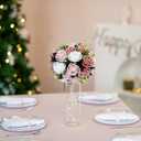 BLOSMON Dusty Rose Flowers Centerpieces: 10 Pieces Pink Roses Artificial Flower Balls for Wedding Dinning Table - Fake Silk Kissing Floral Arrangements for Home Party Event Decor