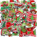 50 Pcs Themed Iron on Patches with Words Embroidered Sew on Cloth Colorful Multiple Styles Iron on Patches for Clothes Hats Backpacks Jackets Accessories Souvenirs Gifts(Green Christmas)