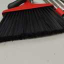 Broom with Dustpan Combo Set 54" Long Handle Adjustable Length Stainless Steel Broomstick Standing Dust Pan and Broom Set for Office Home Kitchen Lobby Floor Cleaning (Red and Black)