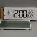 14.5'' Large Digital Wall Clock Battery Operated with Jumbo Numbers, Auto DST, Day, Date, Alarm, Temperature for Living Room, Bedroom, Desk Decor, Gift, LCD Screen Display Easy to Read and Set (White)