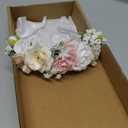 Pink White Flower Crown Hairband for Baby Girls Birthday Party Princess Floral Headband for Little Bridesmaids Wedding Photo Prop