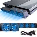 Linkhood Cooling Fan for PS4, USB External Cooler 5 Fan Turbo Temperature Control Cooling Fans for Sony PlayStation 4 Gaming Console (for PS4 ONLY)