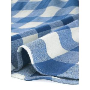 Cotton Rug Washable Flat Weave Rug Living Room 90 x 150 cm Short Pile Rug Buffalo Plaid Cotton Woven Blue White Checked Indoor Outdoor Rug for Dining Room Bedroom Balcony 