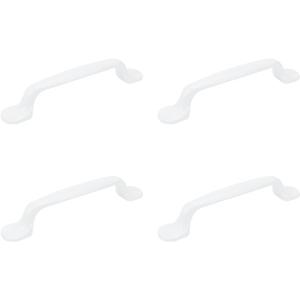 4Pcs 5.16" Arch Bow Cabinet Pull,Bridge Type Closet Door Cabinet Hardware Aluminum Handle Pull,Hole Dia.3.78"/96mm,White
