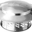 Cone Top Chimney Cap, RoundChimney Cover Cap Outside Roof Fireplace Screen Cover Exterior Stove Pipe Topper (Silver, 6in-1)
