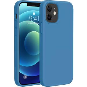 Miracase Compatible with iPhone 12 Case and iPhone 12 Pro Case, Liquid Silicone Gel Rubber Full Body Protection Shockproof Drop Protection Phone Case for iPhone 12/12 Pro 6.1 inch, Capri Blue
