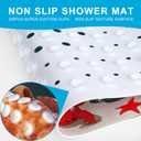 XIYUNTE Baby Bath Mat for Tub Non Slip Kids Bath Mat - 40''x16'' Extra Long Cartoon Bathtub Mat Non Slip Kids Shower Mat Eco-Friendly Toddler Bath Mats with Suction Cups, Machine Washable, Sea Turtle