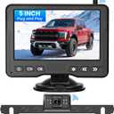 Wireless Backup Camera for Car Plug-Play: 5" HD 2 Channel Monitor Easy Setup 1080P No-Delay No Drill IP69K Waterproof IR Night Vision Optional Dual Brackets Back Up Camera for Car/SUV/Pickup/Van